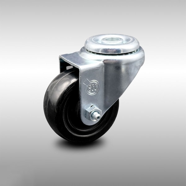 3 Inch SS Hard Rubber Wheel Swivel Bolt Hole Caster